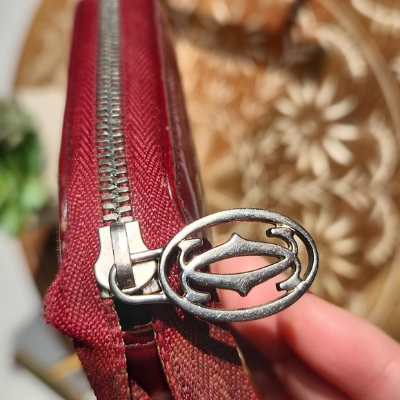 Cartier Happy Birthday Print Red Long Zip Wallet w/ Authentication Card - Picture 5 of 16